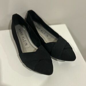 Anne Klein Womens Oalise Ballet Flat Size 6‎ Black Good Used Condition